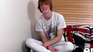 Ginger emo twink Kai Alexander pleasures himself on a bed