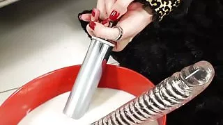 Emo enema lesbos enjoying anal milksquirt