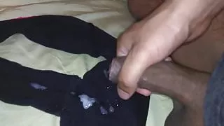 Cum on black panties