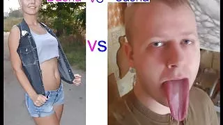 Dasha VS Sasha cum on tongue russian