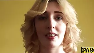 Busty blonde chick Jessica Jensen doing it all by herself