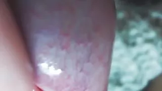 Close-up masturbation with oil, very close