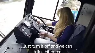 Busty blonde babe Britanny gets big cop dick for money