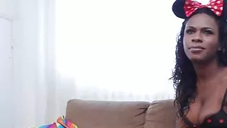 black brazilian transsexual  interviewed before scene