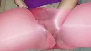 Girlfriend Fingering Her Hairy Pussy In Pantyhose