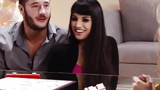 Seductive stepsister fucking blindfolded bro