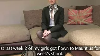 Stockinged british amateur in sex audition