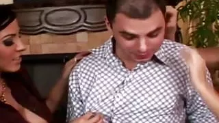 Classy femdoms cockriding in group