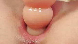 Glam babe pleasuring her tight cunt