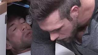 Alex calls for a plumber and muscle god Bruce comes to help