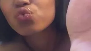 black ebony beauty sends her white boyfriend  a video message
