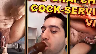 Playing with dildos on Snapchat while in chastity