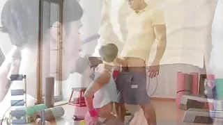 Fitness Rooms Big cock workout for brunette in after class