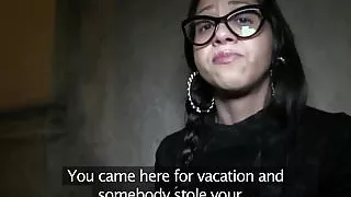 Pulled spanish babe dick drooling in bathroom