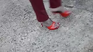 Sexy red mules