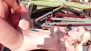 German Petit Teen Seduce to Fuck Outdoor by 2 old Stranger