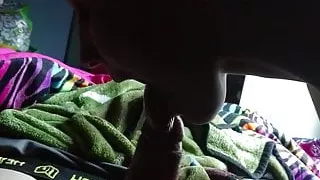 Chelsie using her tongue