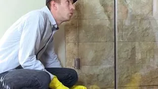 Tattooed Slut Sucks Big Shower Cock