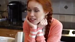 Petite redhead teen riding on tutors cock