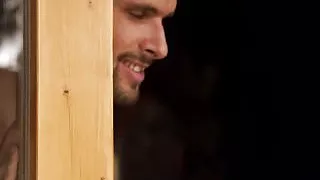 Hot shaved blonde blows big dick and rides it hard