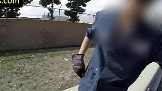 Stranded babe blows truck driver for free tow