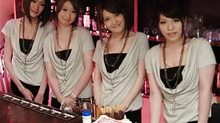 Getting fucked in a very rowdy orgy