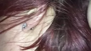 BBW friend loves sucking my cock in the car face fucking her