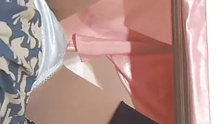 Blue Satin Nylon Strockings