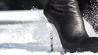 Stiefel, Französischer Sex, High Heels, Leder, Softcoresex, Upskirt