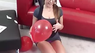 Babe in heels w balloons
