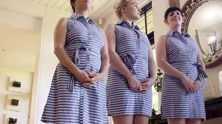 Hairy pussies massaged and licked in orgy