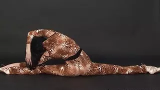 Professional black-haired Gymnast Rina