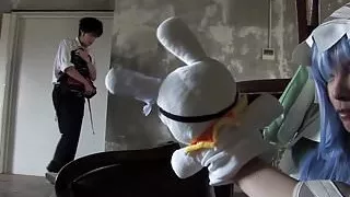 Japanese cosplay babe fucked until cumsprayed