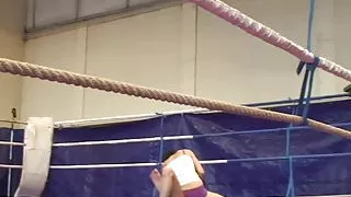 Lez babes wrestling on the floor