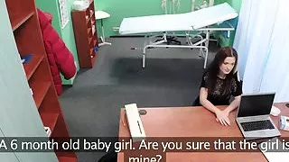 Real euro patient facialized by doctor