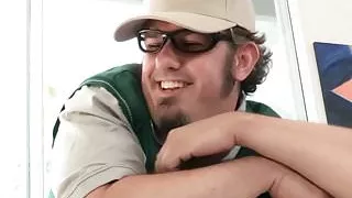 Squirting babe riding on cock