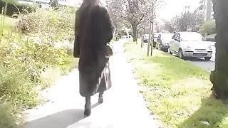 Julie Skyhigh in sable fur coat