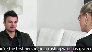 Stockinged casting agent jerking and sucking