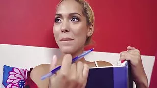 Sexy college student Selena Sousa fucks with her classmate