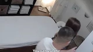 Freaky Masseur Cumming to his Client