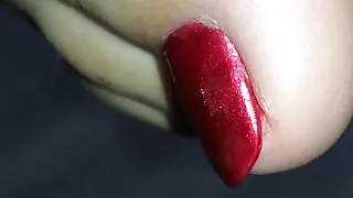 Sexy feet red nailpolish