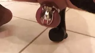 Squirt witch black dildo