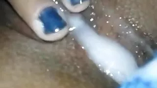 Spanish chick cums for me