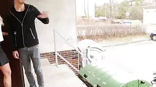 All natural blonde taking on two gays