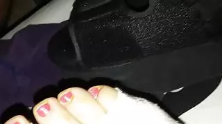 Masturbation and ejaculation near my wife's injured foot