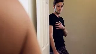 Young Guy turned on by Nude MILF with Giant Rack