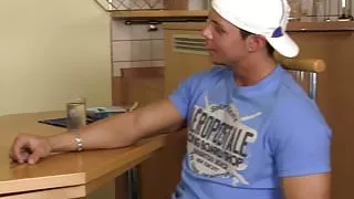 Swarthy homosexual guy fucks his tight ass