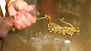 black hair transsexual  ends hardcore masturbation with huge cum load