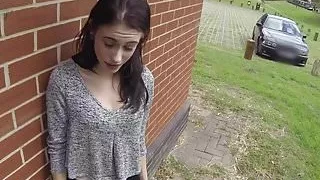Amateur UK broad fucked by dodgy cop outdoors
