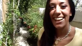 Busty babe tugging cock in pov